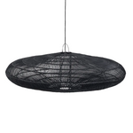 Extra Large Rattan Macaron Natural Pendant Lamp Light  Shade -Black  XXL - Flo & Joe UK