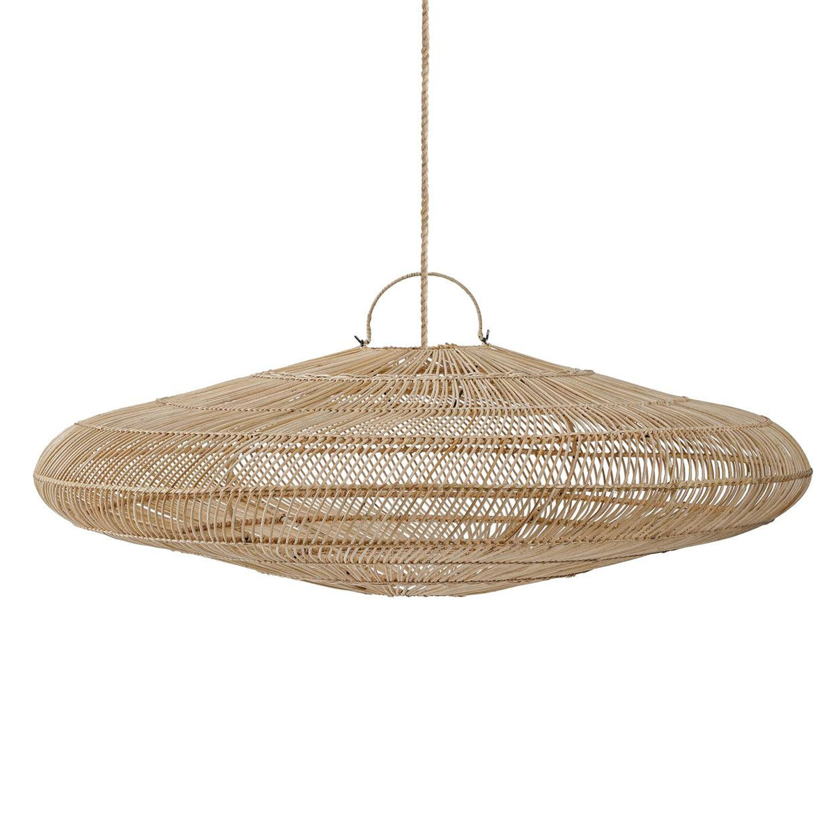 Extra large rattan macaron natural pendant lamp light  shade   xxl   flo & joe uk