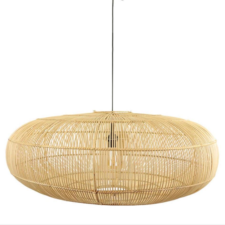 XL Rattan Oval Pendant Light Shade 90cm - Chandelier Alternative