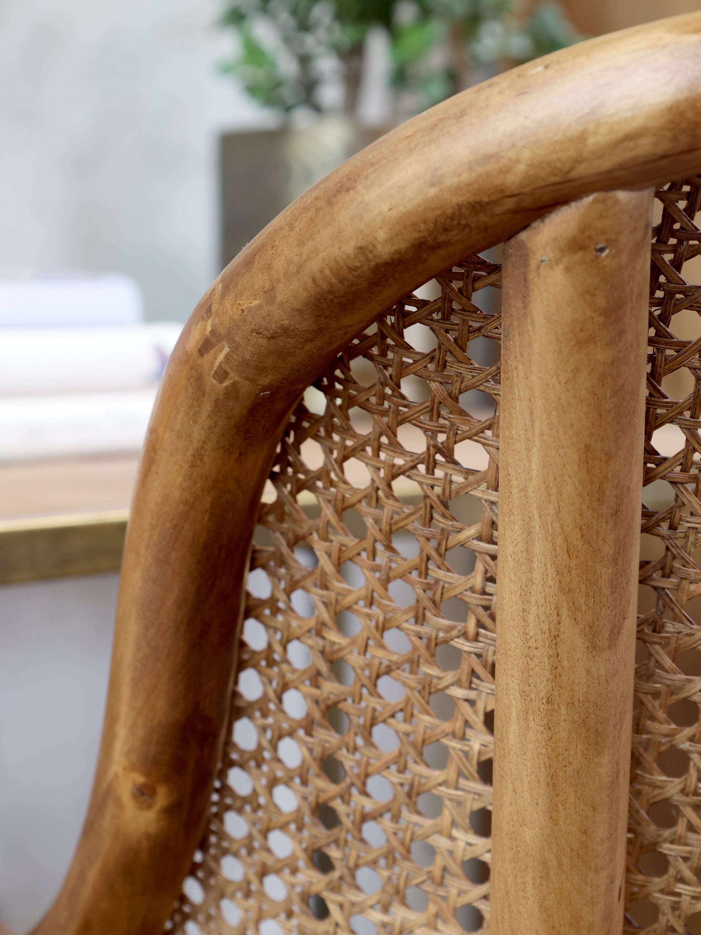 French Wicker High Back Swivel Desk Chair - Flo & Joe