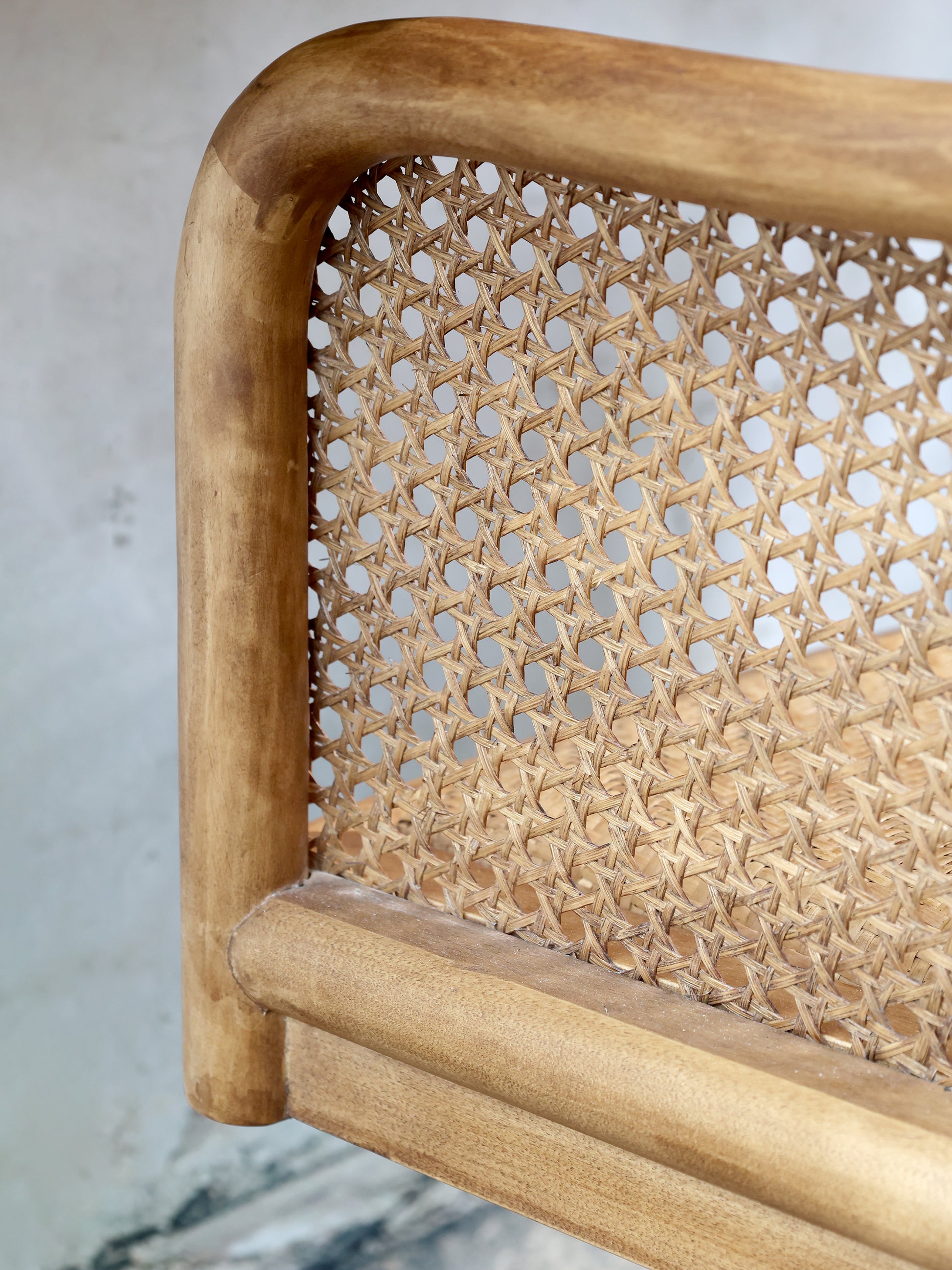 French Wicker High Back Swivel Desk Chair - Flo & Joe