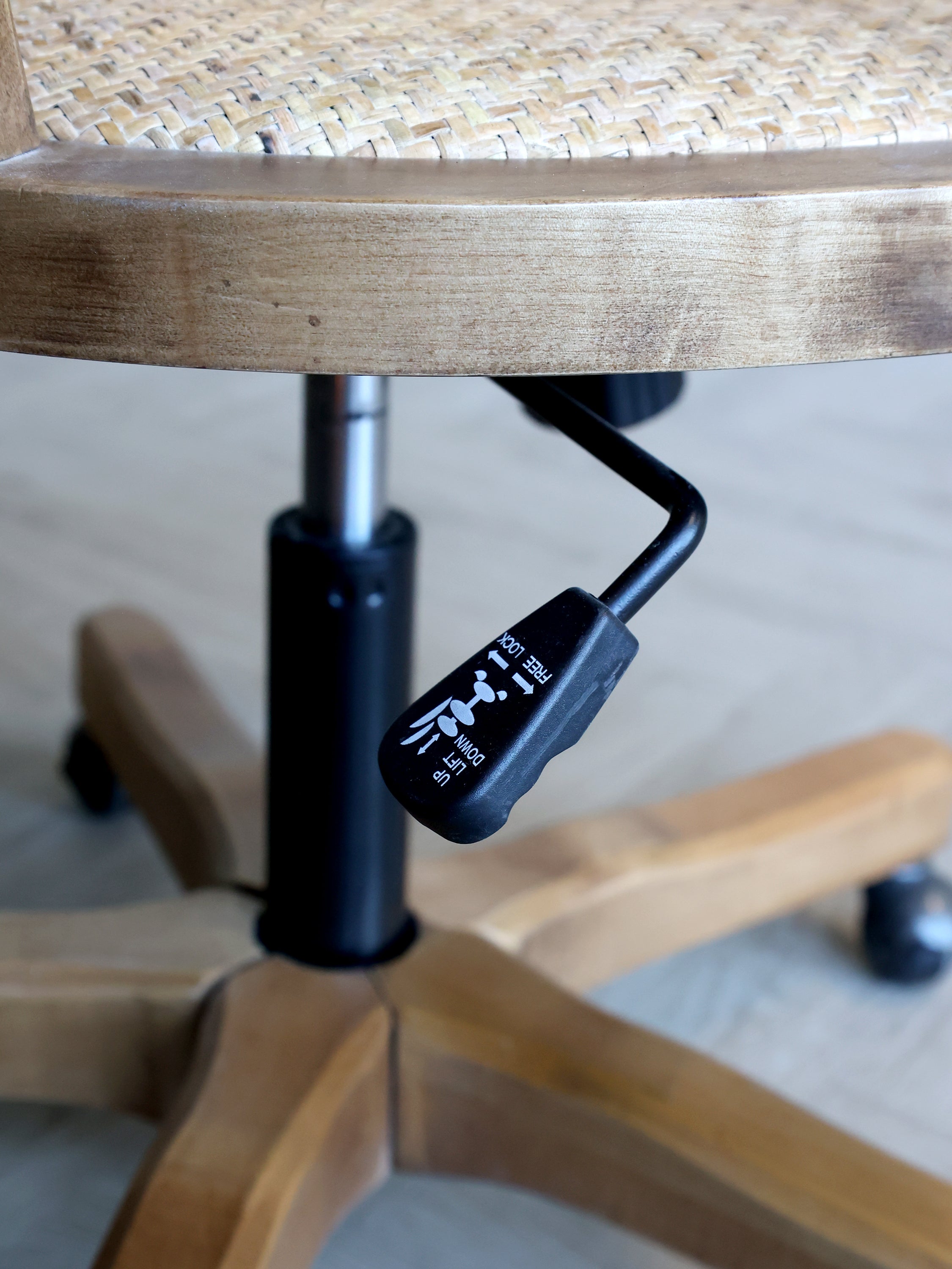 French Wicker Swivel Desk Chair - Flo & Joe