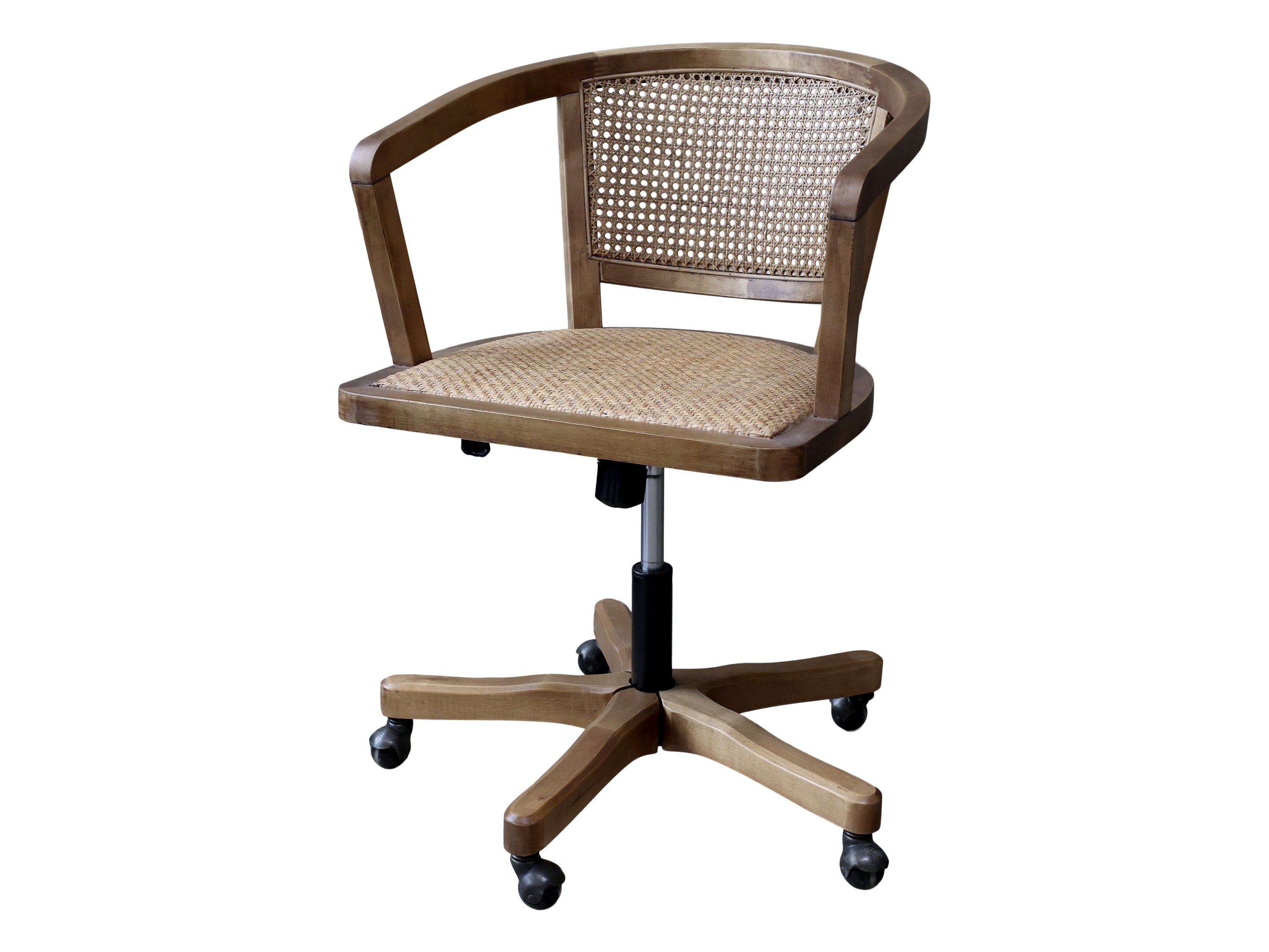 French Wicker Swivel Desk Chair - Flo & Joe