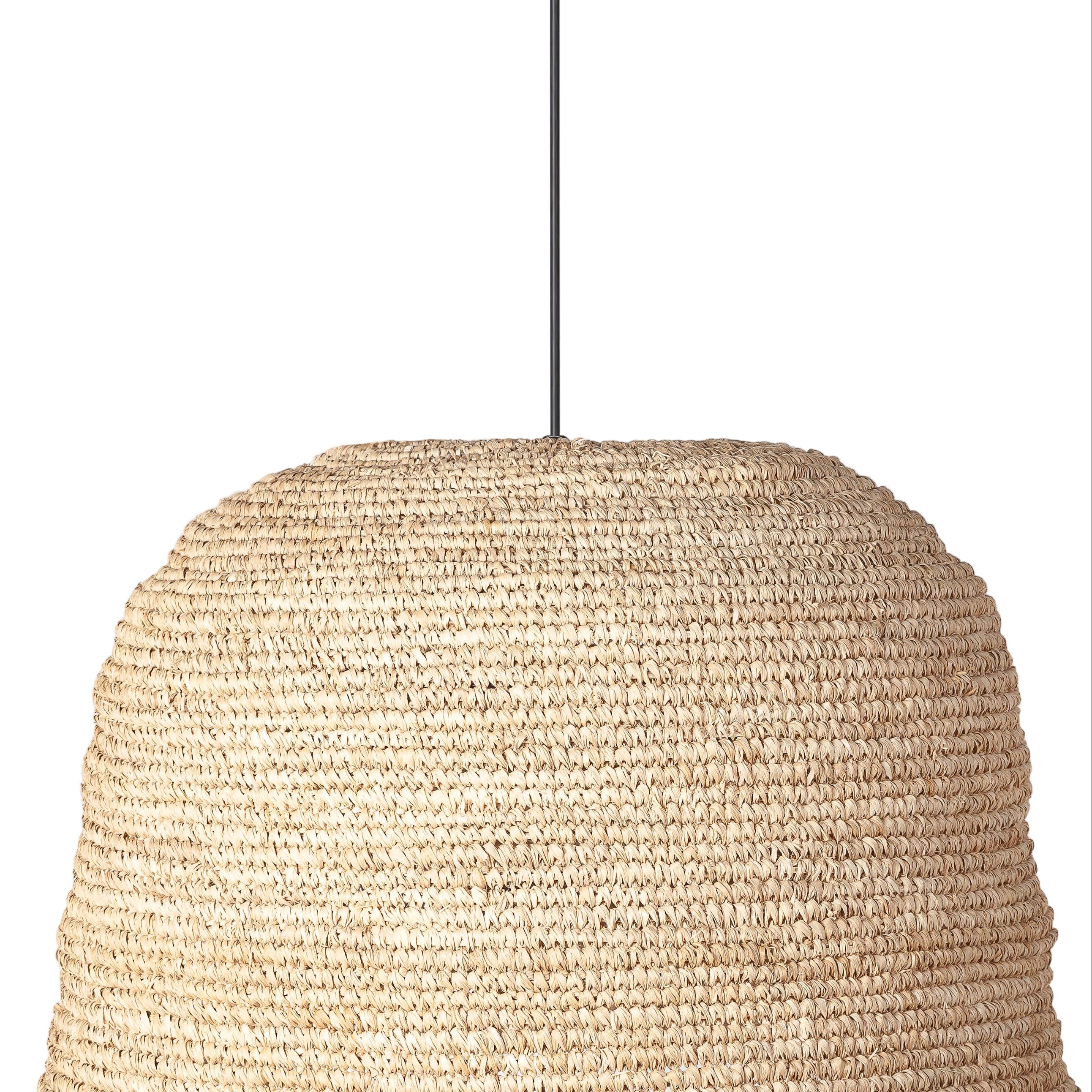 Large natural raffia rattan large light shade - UK