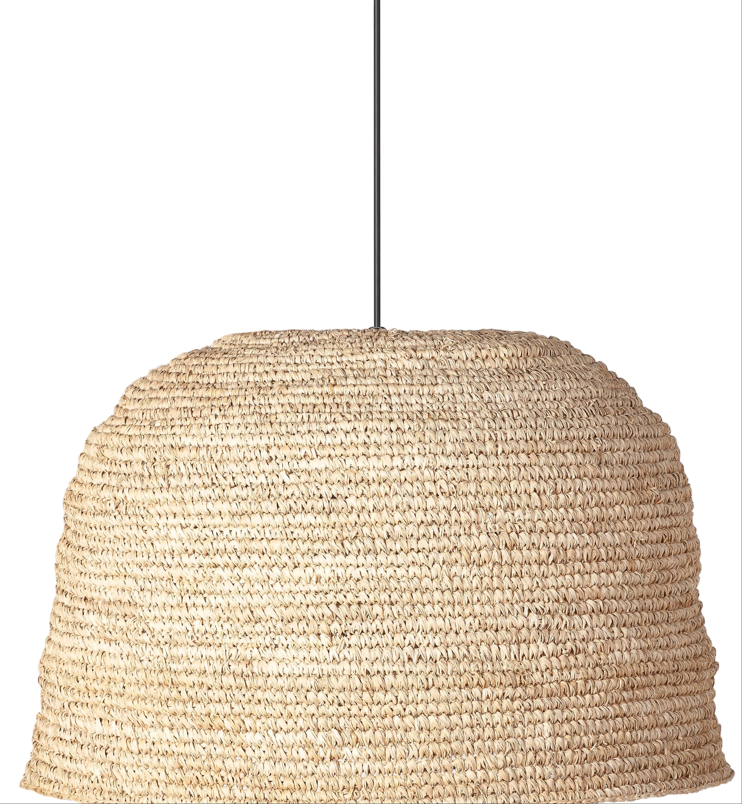 Large natural raffia rattan large light shade - UK