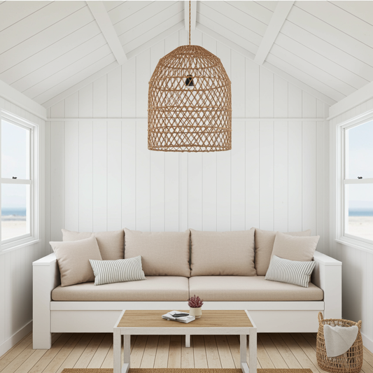 The Xiomara Pendant - Natural - Extra Large-Lighting-Flo & Joe Statement Rattan Shades