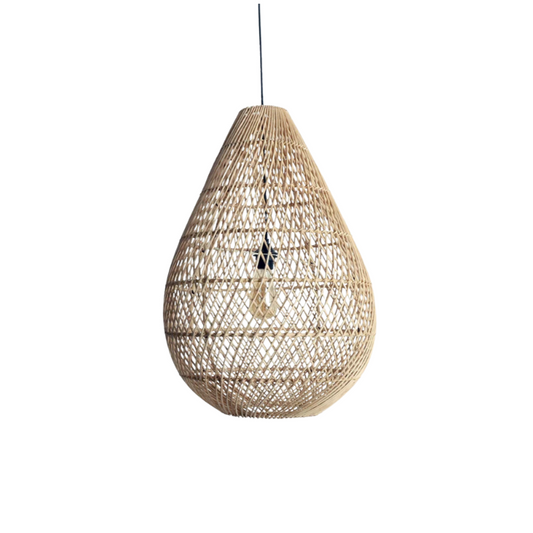 The Teardrop Natural Rattan Pendant Light Shade - Large - Flo & Joe UK