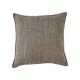 Textured square pillow with a checkered pattern on a white background