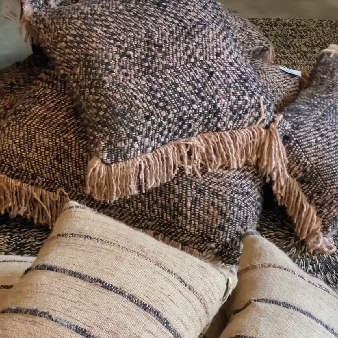 Oh My Gee Cushion Cover - Beige Black - 100 x 35cm - Flo & Joe