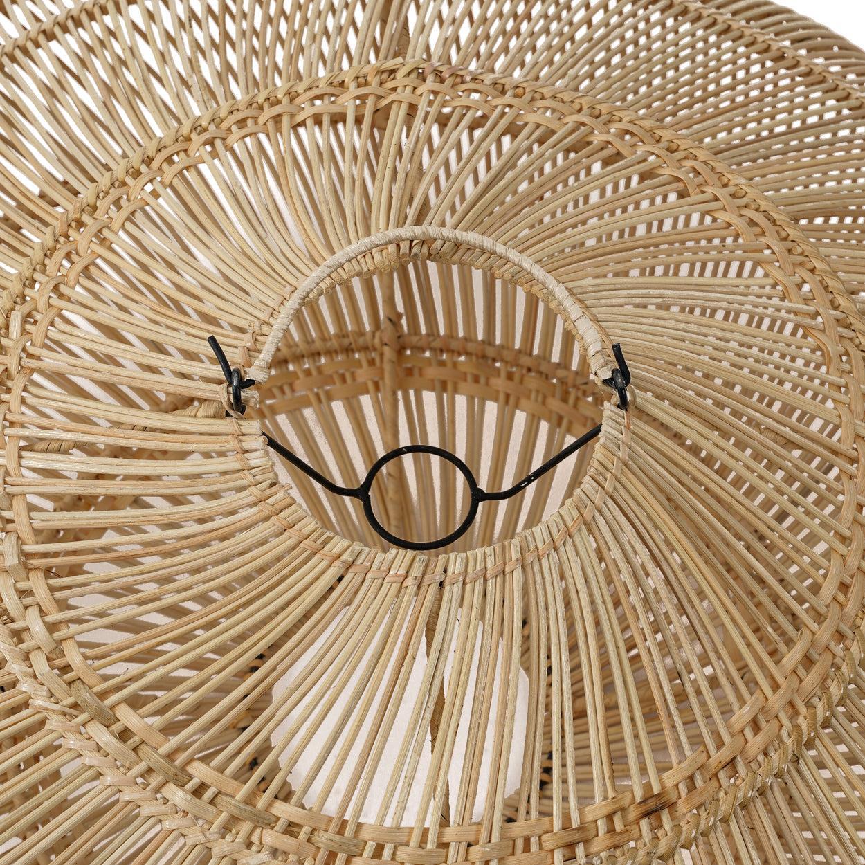 Close up of Macaron Natural rattan Pendant Light - L - Flo & Joe