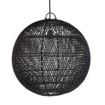 50cm round ball black rattan pendant light shade UK
