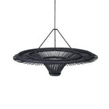 The Sky Pendant - Black Rattan Ceiling Light Shade- 60 cm - Flo & Joe UK