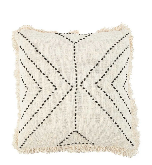 The Tribal Cushion Cover - Natural Black