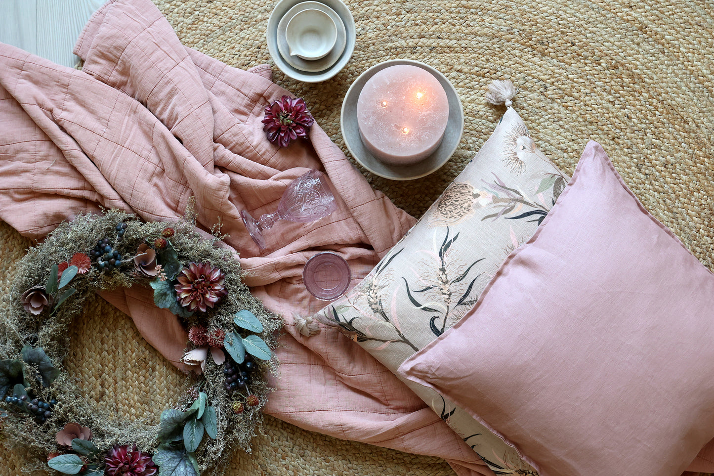 Stonewashed Blush Quilt - Flo & Joe