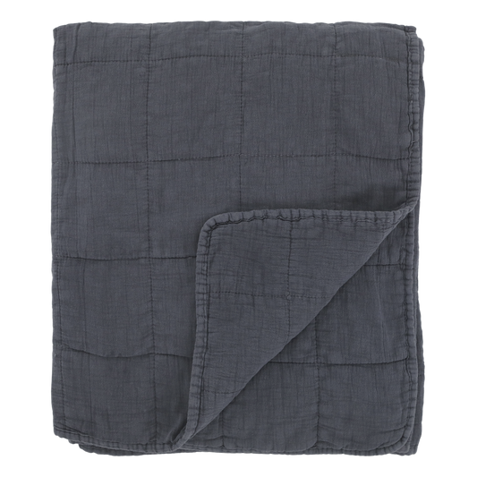 Stonewashed French Navy Quilt - Flo & Joe
