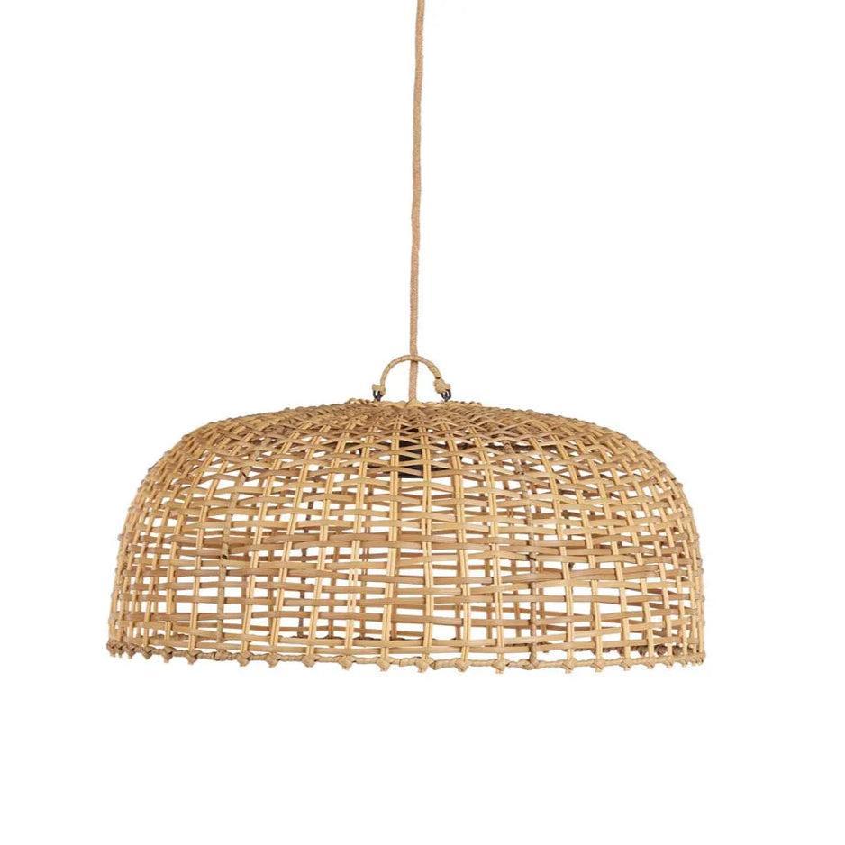 The Cloche Natural Pendant Light - 60cm -Outdoor Synthetic Rattan Light Shades Flo & Joe