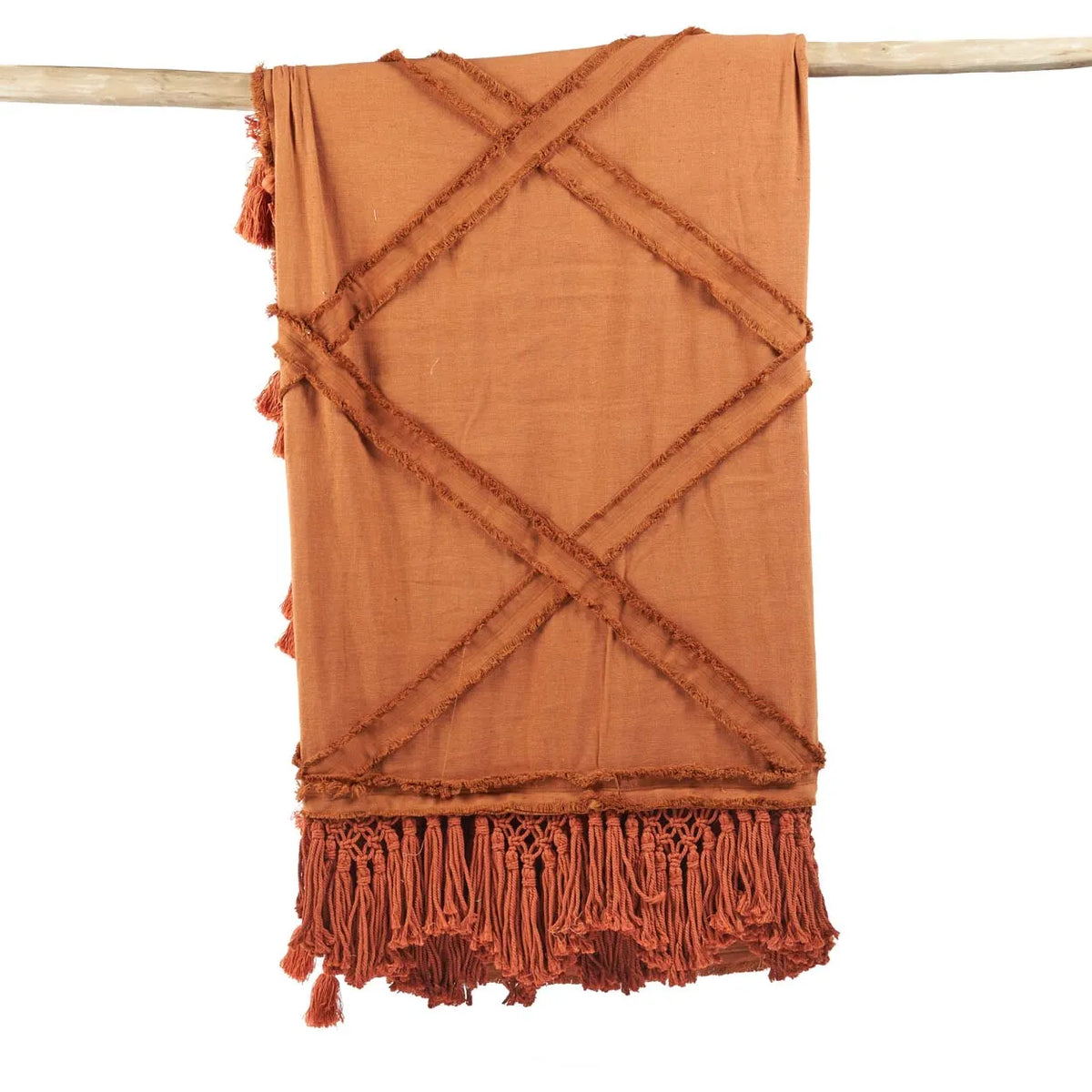 The berber bed throw   terracotta   flo & joe