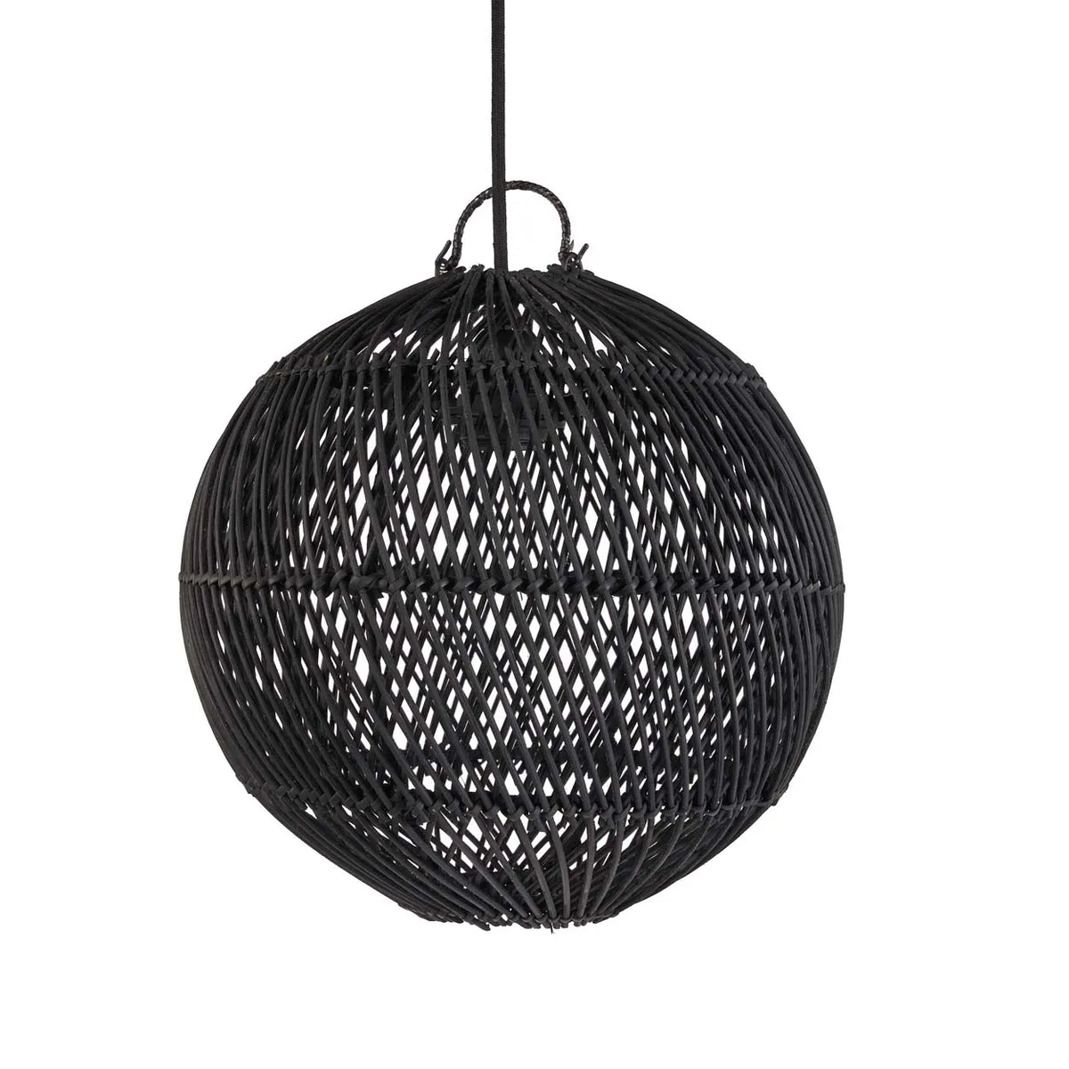 30 cm round black rattan handmade pendant light shade uk
