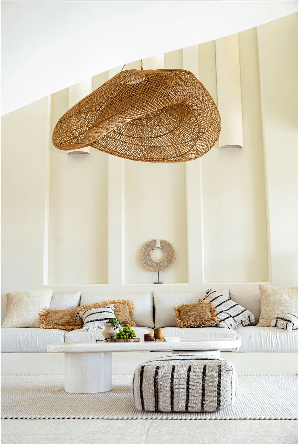 The cloud pendant   natural rattan light shade   xxl   120cm   flo & joe