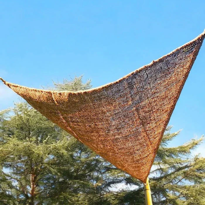 Triangle Sun Shade made from water repellent Coco Fibre or Coir