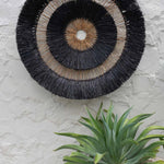 XL Black Seagrass Round Wall Hanging 110 diameter