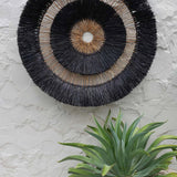 XL Black Seagrass Round Wall Hanging 110 diameter