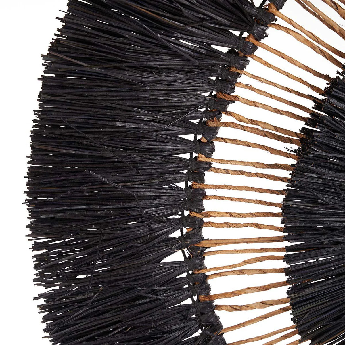 Xl black seagrass round wall hanging 110 diameter