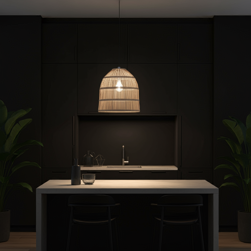 The meno pendant   large rattan light shade   flo & joe