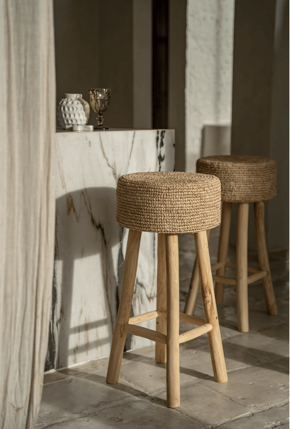 The raffia bar stool   flo & joe