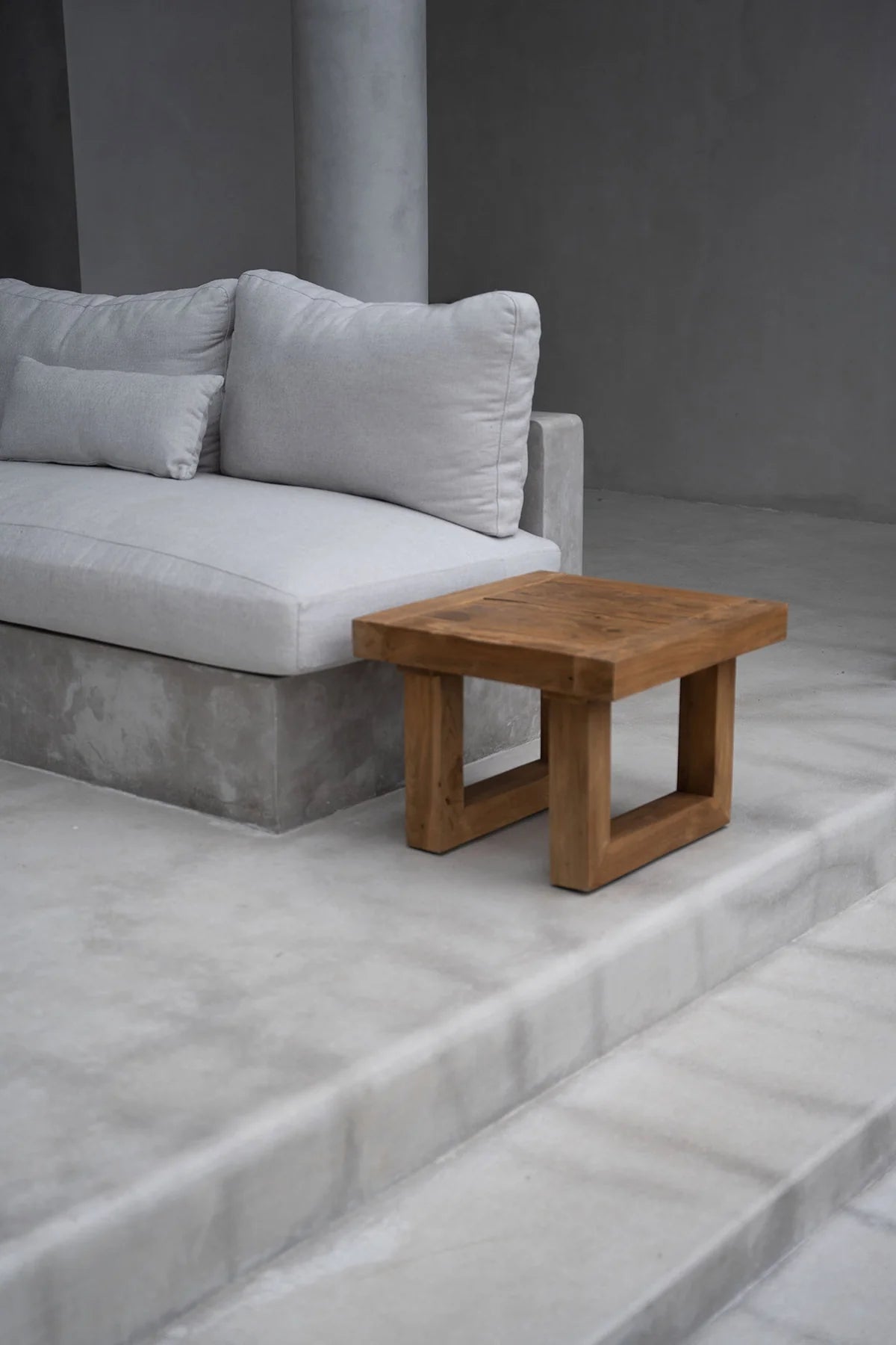 The reclaimed teak side table   natural   flo & joe