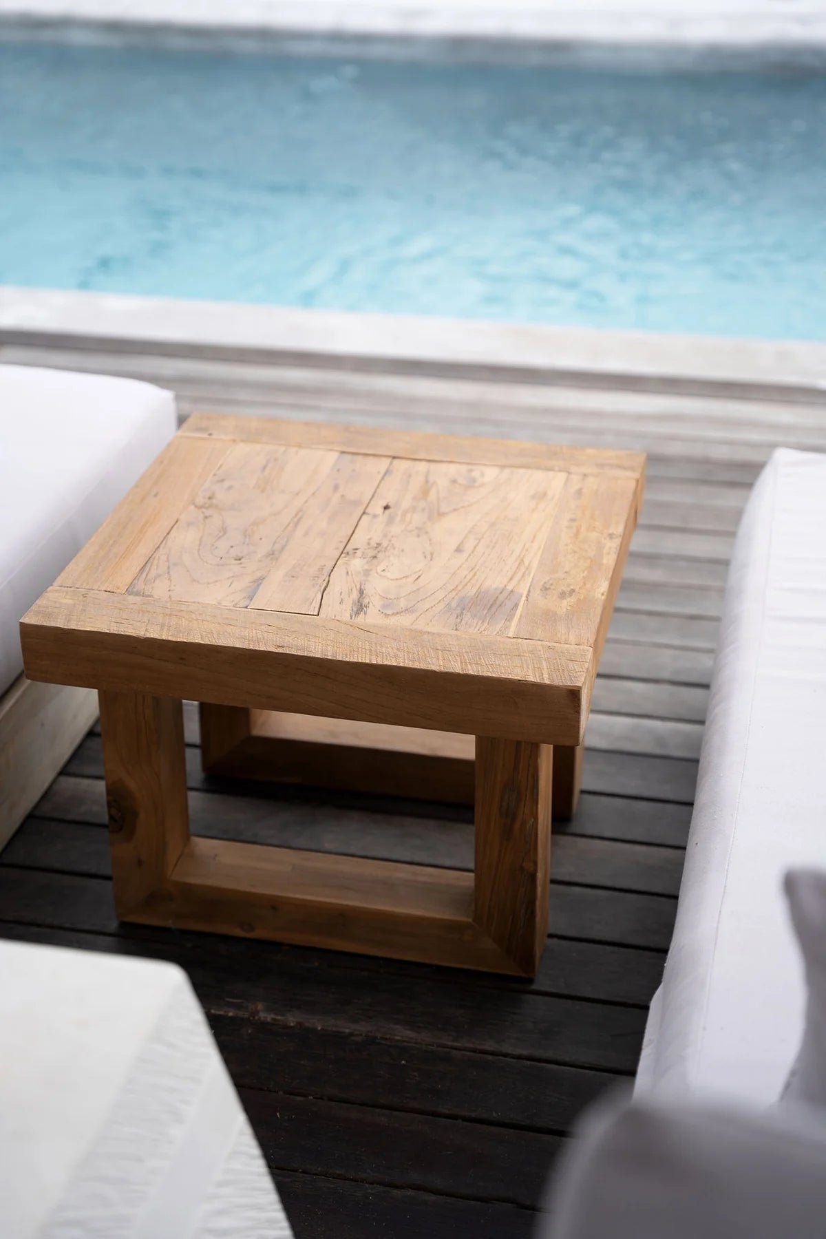 The reclaimed teak side table   natural   flo & joe