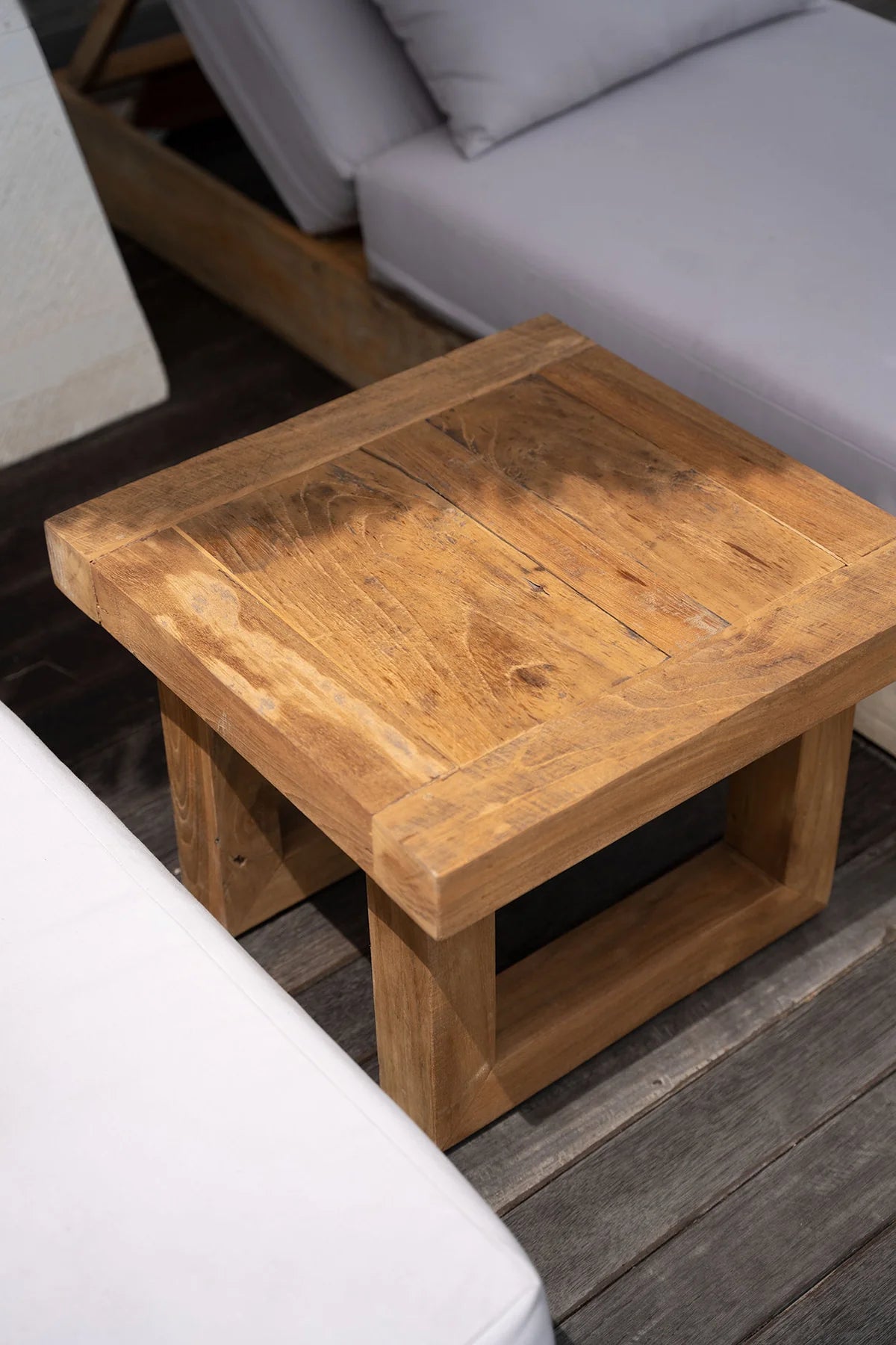 The reclaimed teak side table   natural   flo & joe