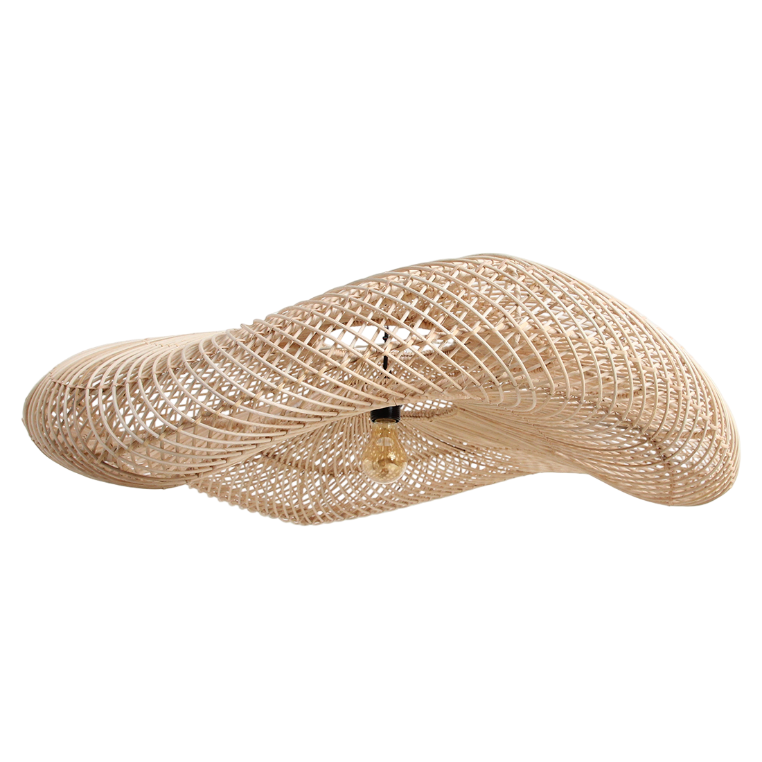 The wave large rattan  chandelier pendant shade   natural   extra large   flo & joe