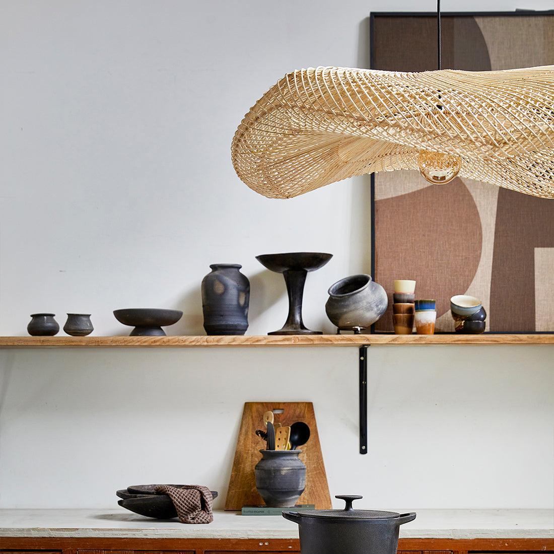 The Wave Pendant - Natural -Rattan Extra Large  - Flo & Joe