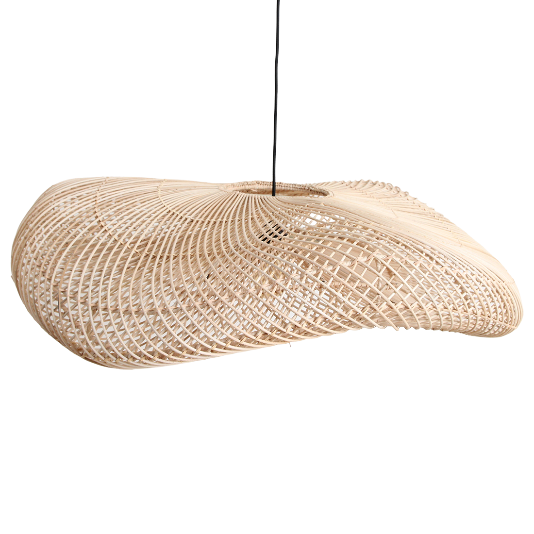 The wave rattan pendant shade   natural   extra large   flo & joe