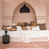 The Whipped Pendant - Black - Rattan - Boho Room 60cm - Flo & Joe