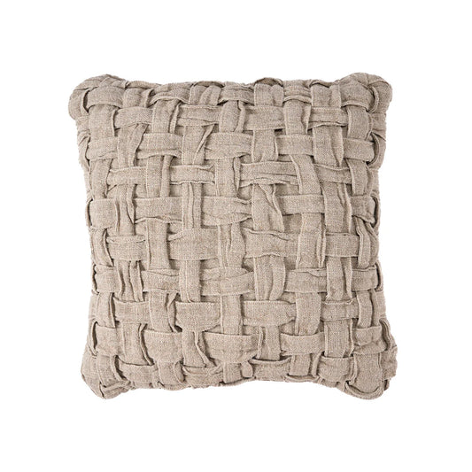 Natural Linen Cushion with a bold woven design