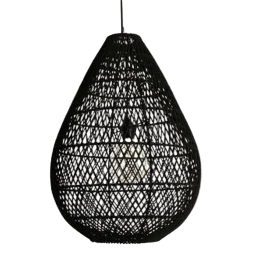 Large black dark rattan ceiling light shade   flo & joe uk