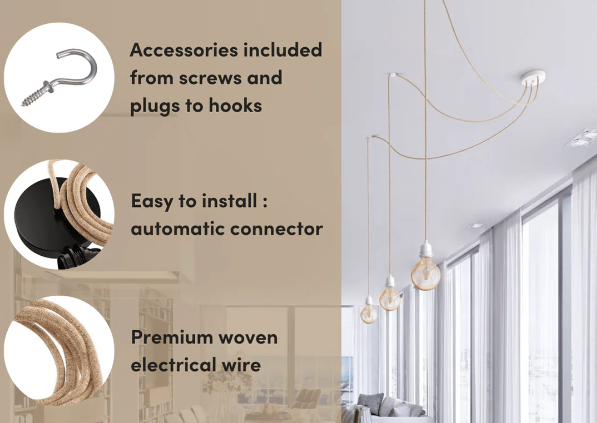 Ceiling Light Fitting - Single - White - Flo & Joe