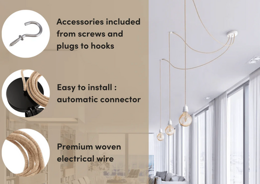 Ceiling Light Fitting - Single - White - Flo & Joe