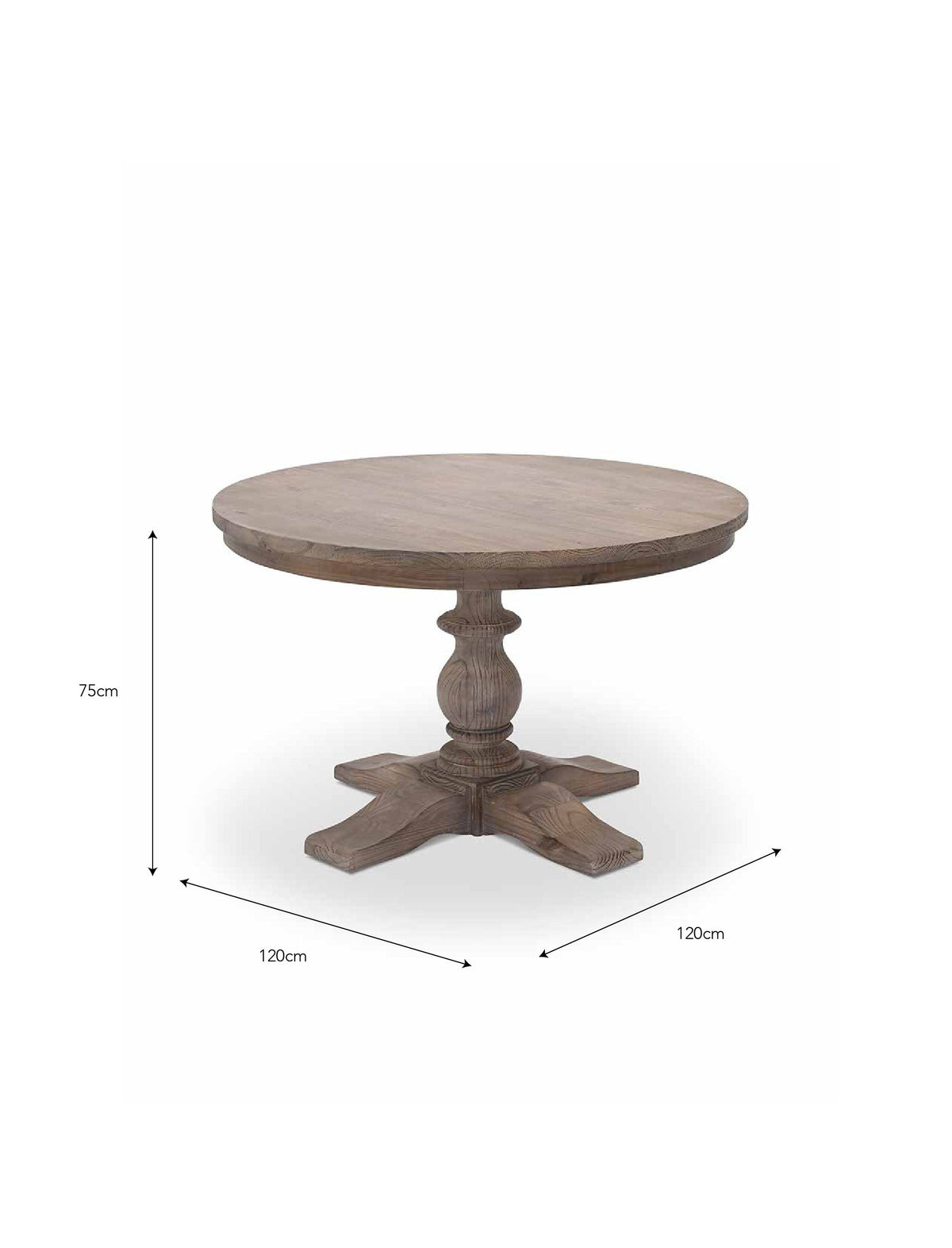 Charente round dining table   120cm   flo & joe