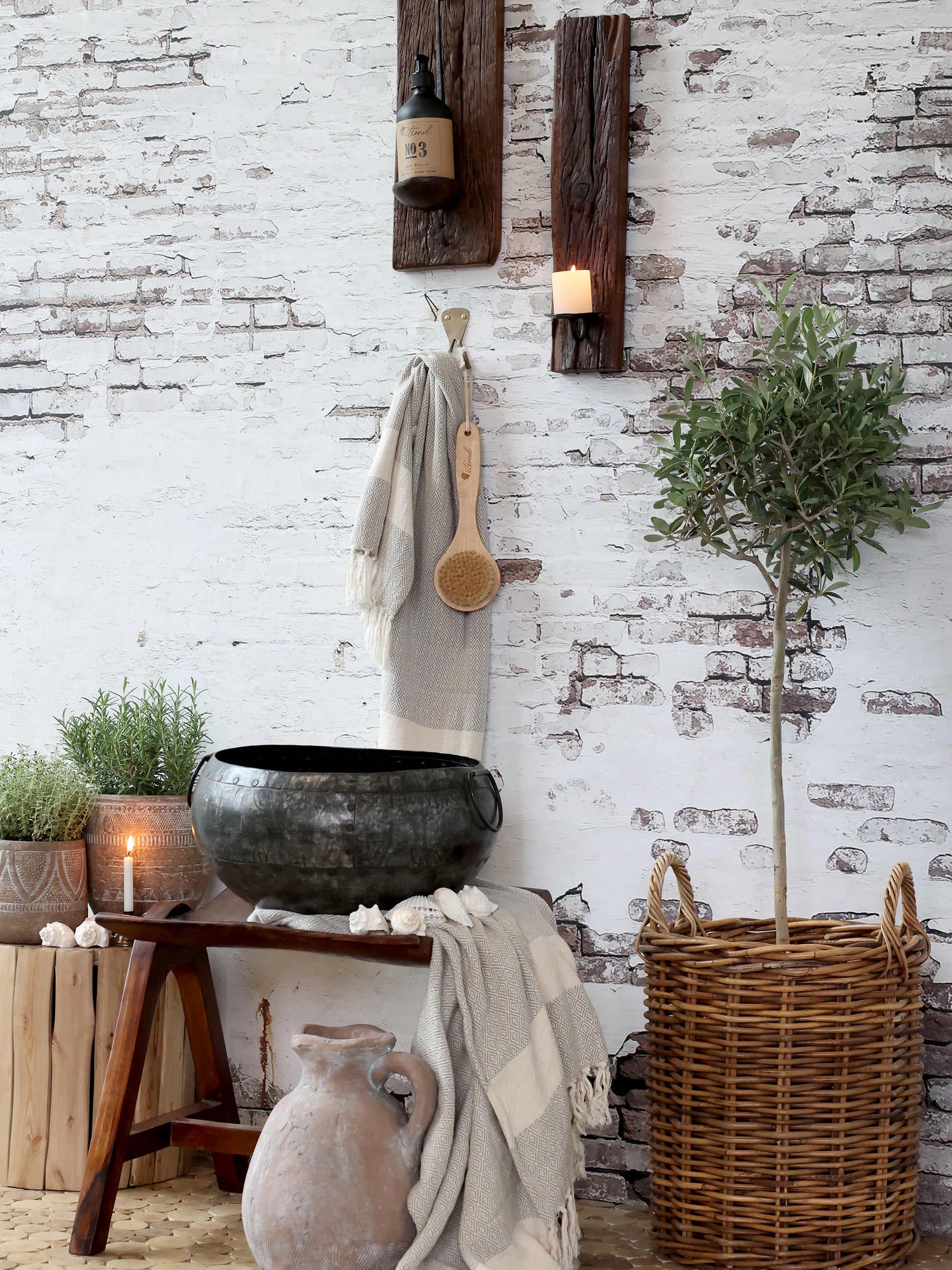 Antiqued Metal  Pot - Flo & Joe