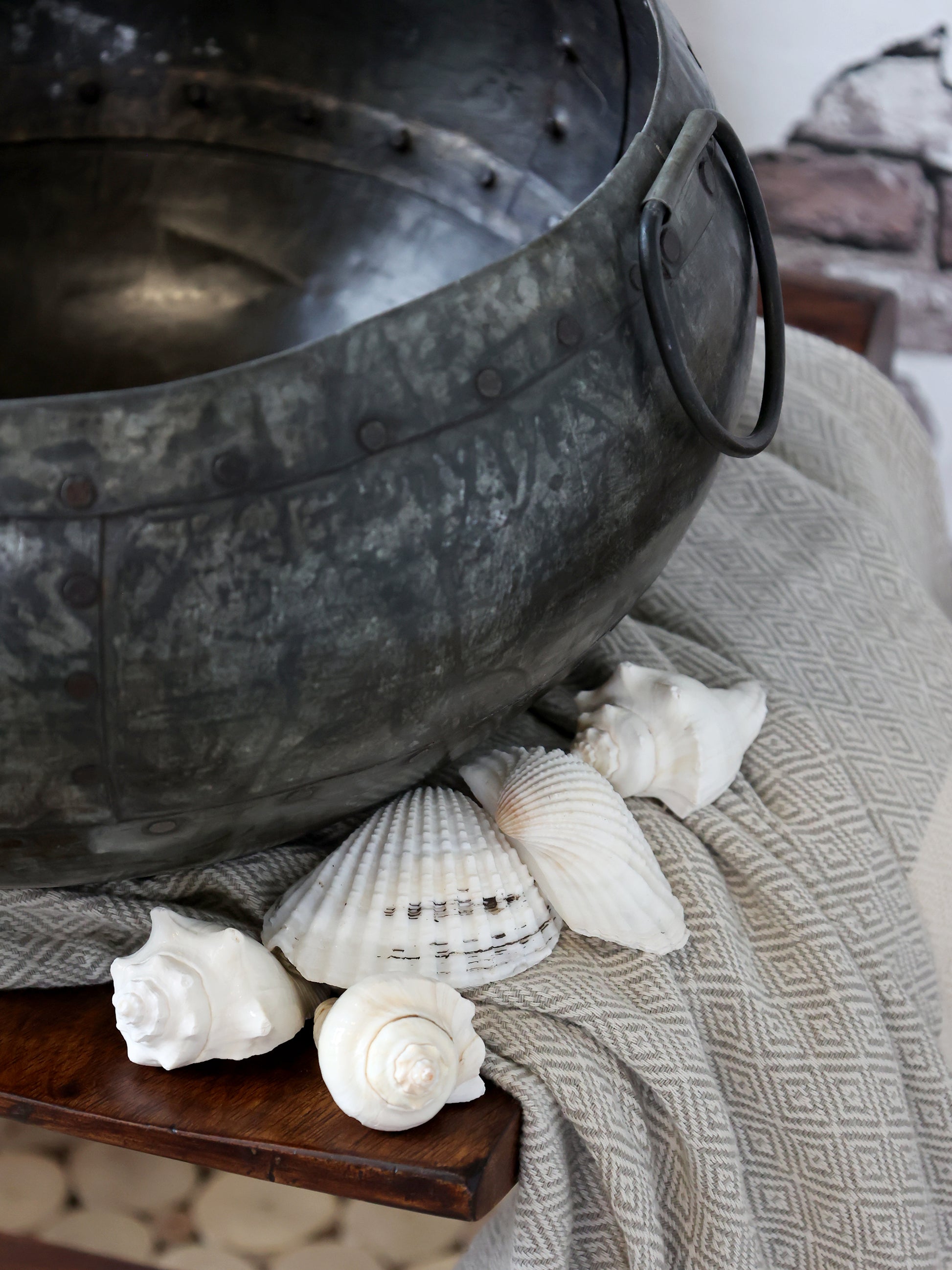 Antiqued Metal  Pot - Flo & Joe