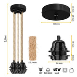 Jute Ceiling Light  - 5 Fittings - White