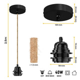 Ceiling Light Fitting - Single - Jute White