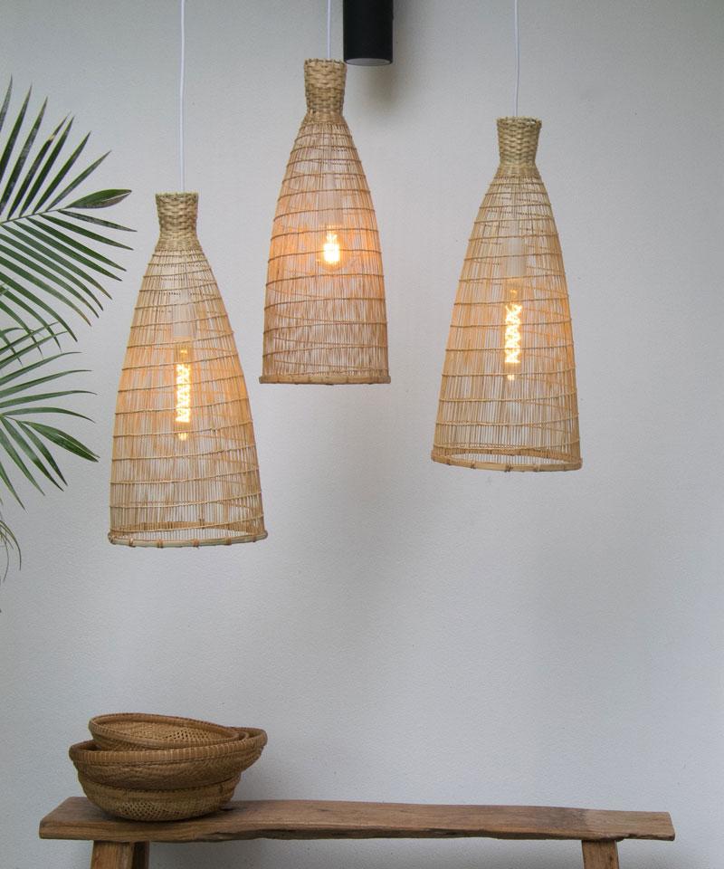 Fish trap bamboo pendant light   bamboo   flo & joe