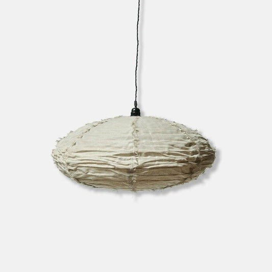 Frayed Stone Linen Pendant Shade - M - Flo & Joe