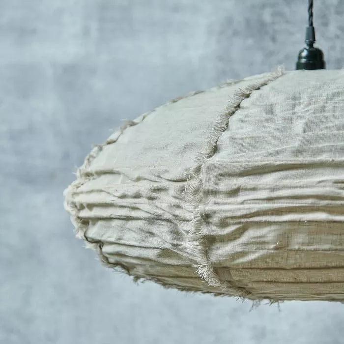 Frayed Stone Linen Pendant Shade - M - Flo & Joe