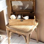 French Wicker Wooden Stool - Flo & Joe