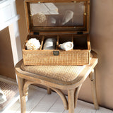French Wicker Wooden Stool - Flo & Joe